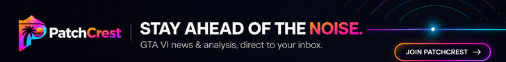 PatchCrest newsletter — Stay Ahead of the Noise. GTA VI news and analysis direct to your inbox.